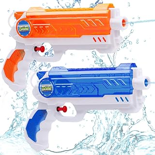 Quanquer 2 Pack 300cc Water Guns for Kids - Easy Trigger Squirt Blasters for Toddlers Boys Girls, Pool Party Beach Fun