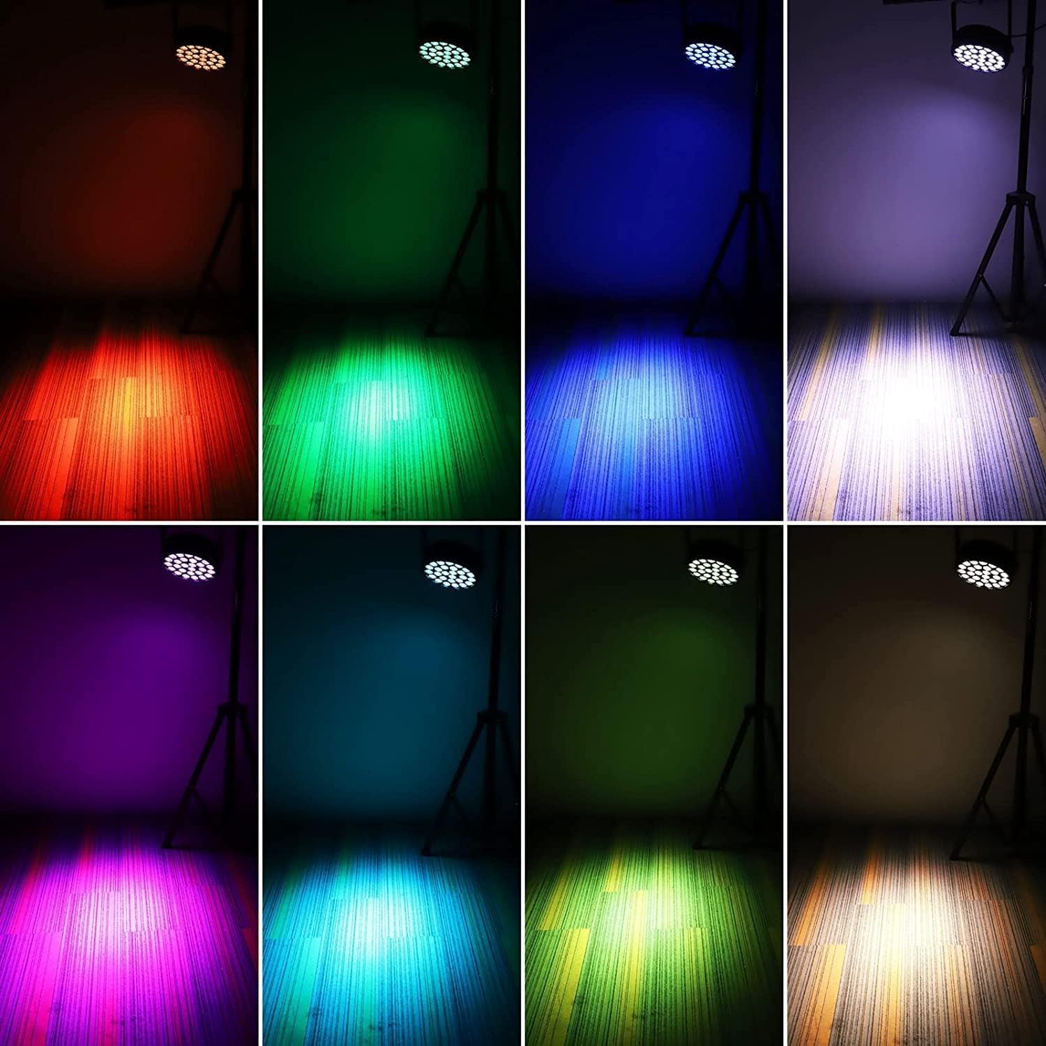 4er 216W LED Par Strahler Scheinwerfer, RGBW DMX512 4-in-1 Bühnenlicht Partylicht mit Fernbedienung Disco-Licht für Bühne DJ Show Bar Halloween Weihnachten- Deutsches Lager