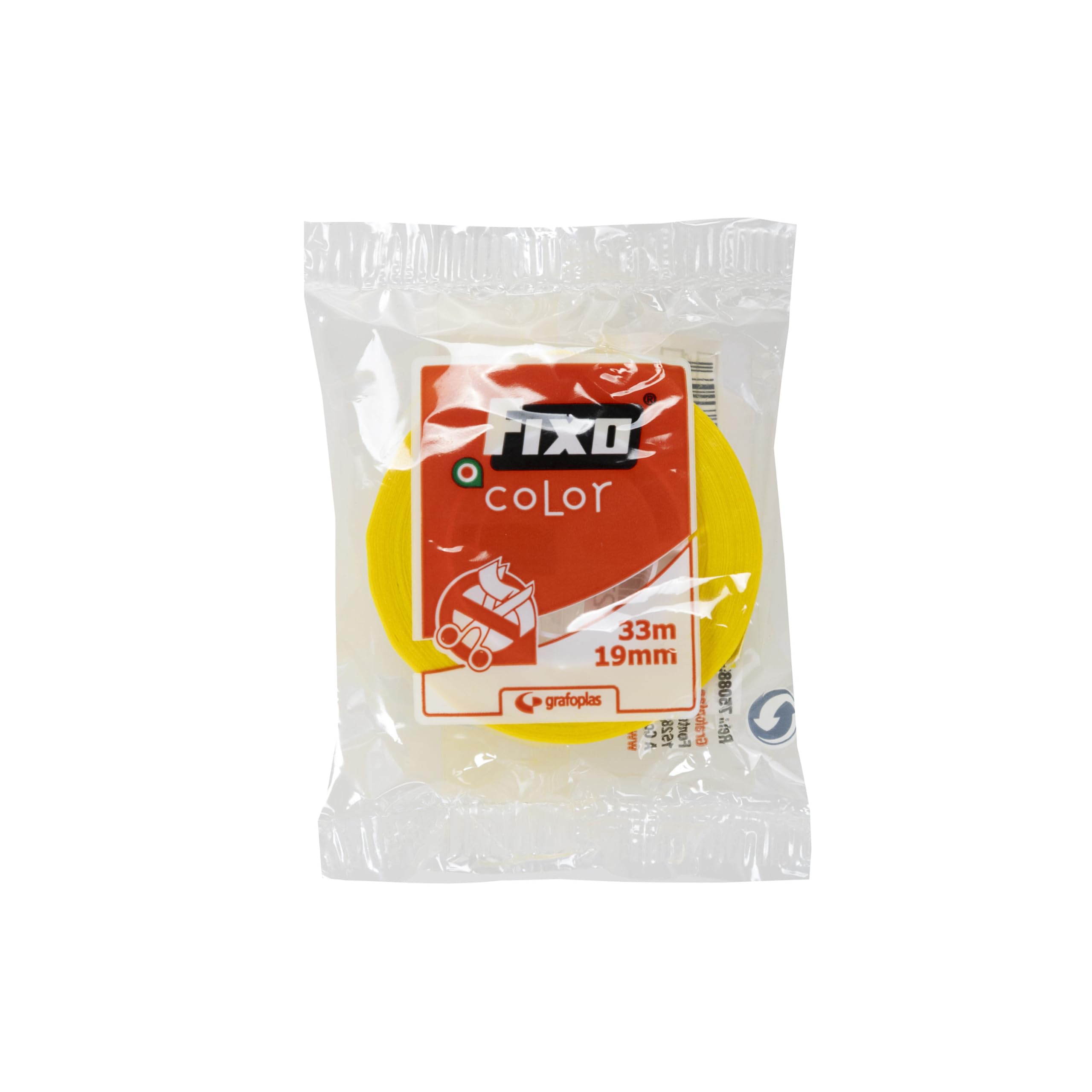 FIXO Color 75088460 Adhesive Tape, Yellow, 19 mm x 33 m, Perfect for Crafts