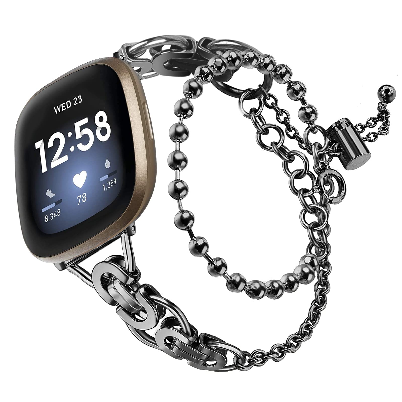 Gimuk Metal Strap Compatible with Fitbit Versa 3/Fit bit Sense Strap