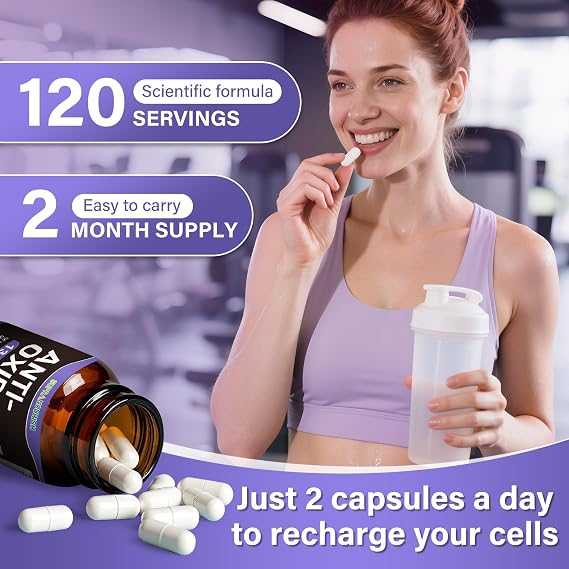 13-in-1 Antioxidants Supplement with NAD, NMNH, Resveratrol, Glutathione & PQQ - Natural Herbal & Fruit Formula - 120 Capsules (60-Day Supply)