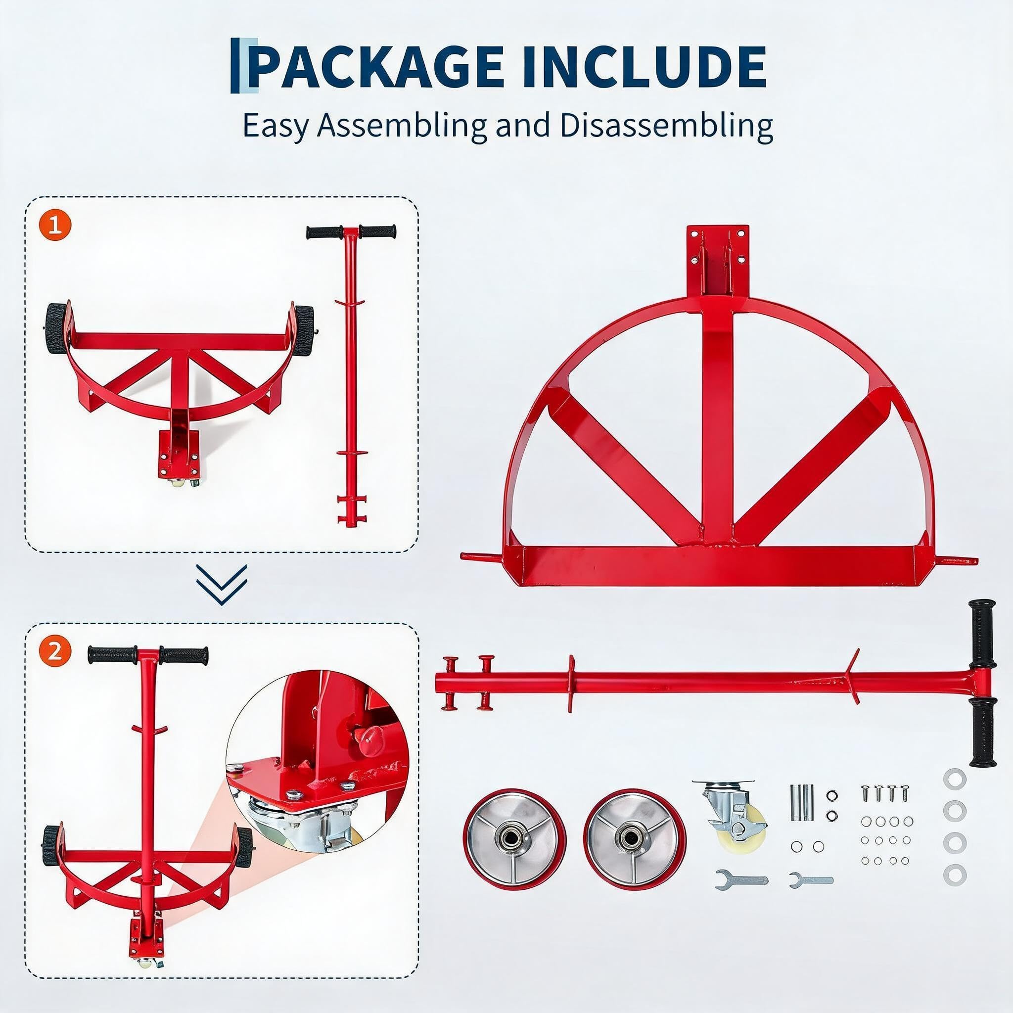 IDEALHOUSE Fassroller 200L Stahl Fasskarre Mit Bremse 550 kg Ölfass Dolly