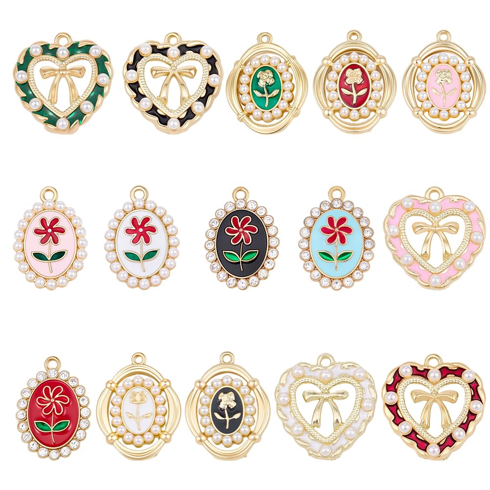 Breloques émaillées fleurs et cœurs SUNNYCLUE pour réparer et personnaliser vos vieux bijoux