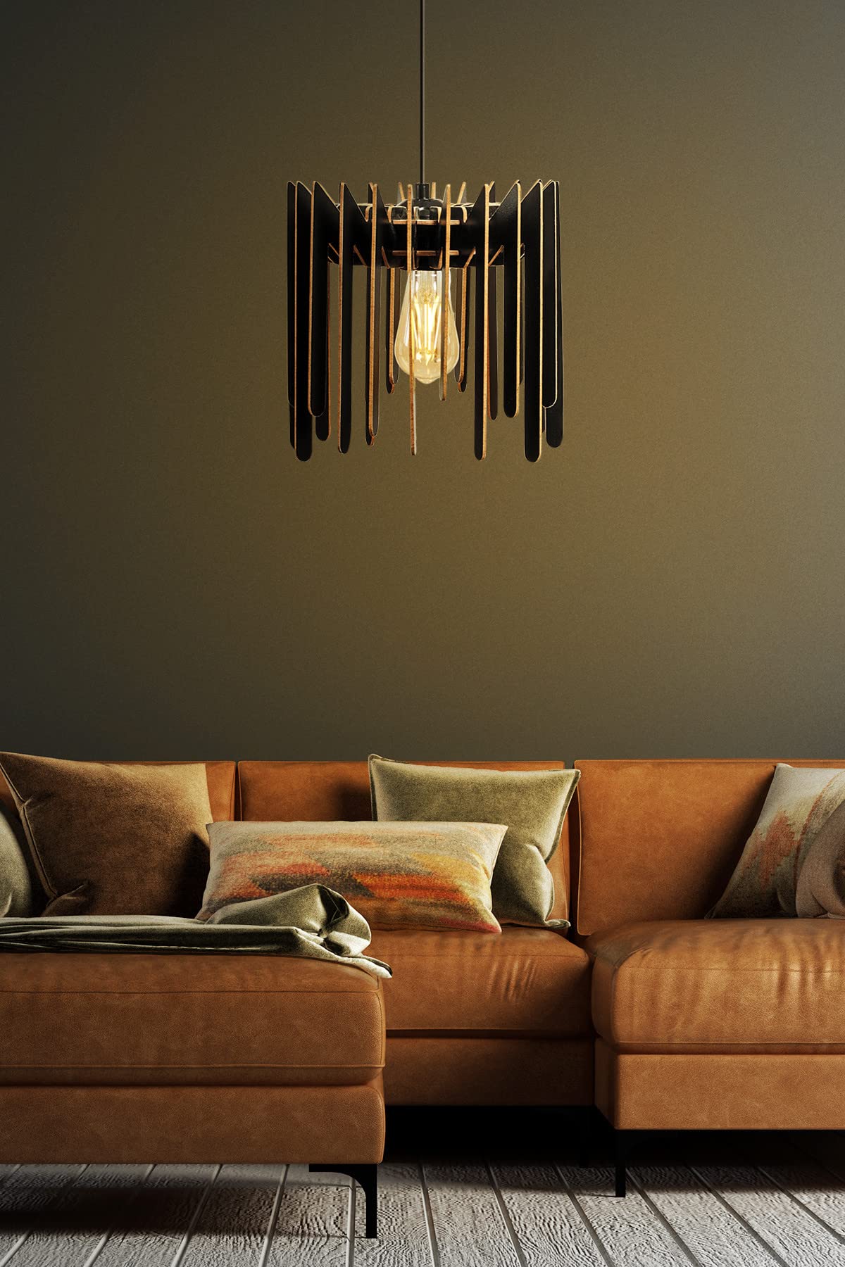 Chandelier decorativo Zigzag negro para crear espacios cálidos y únicos