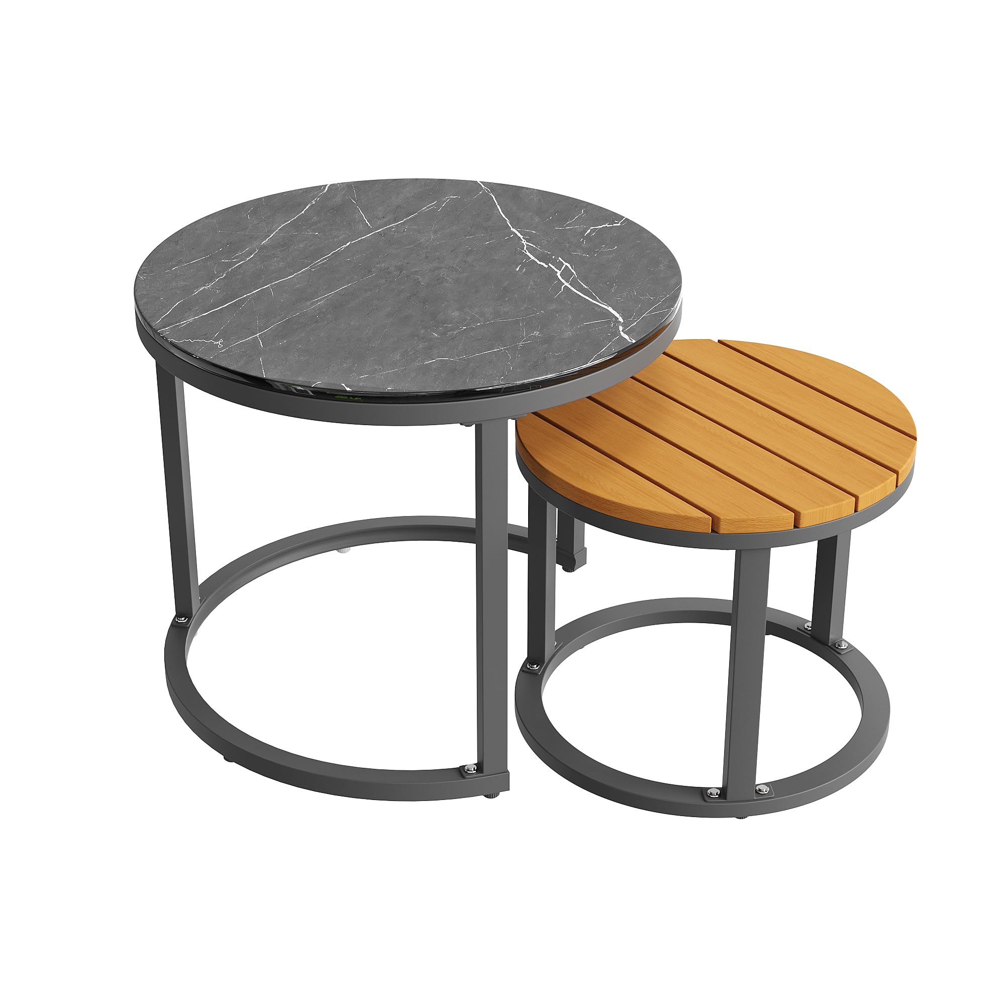 Set da giardino modulare 6 pezzi divano con panca impermeabile cuscini grigio 5-6 persone