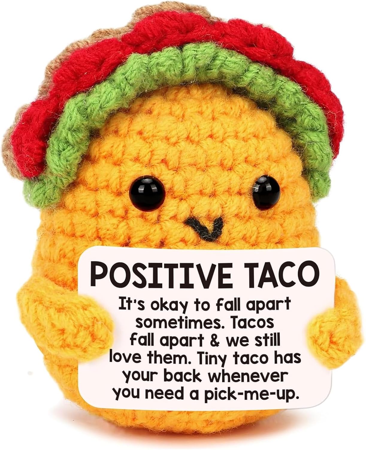 Positive Crochet Taco, Mini Emotional Support Taco, Inspirational Gifts