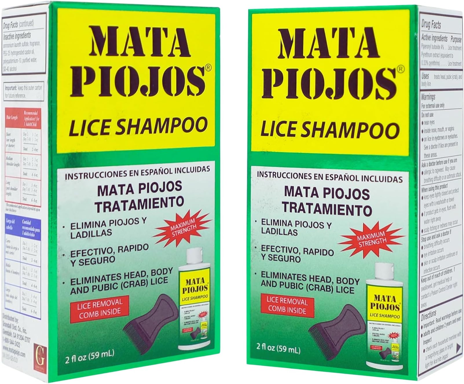 Mata Piojos, Lice and Nit Treatment Shampoo, For Kids and Adults, 2 FL Oz, Bottle