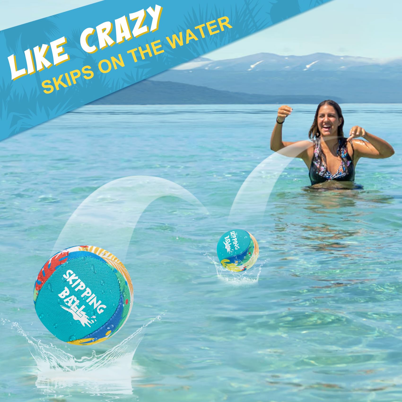 Paquete de 4 pelotas de salto de agua para juguetes de playa, pelota de playa con bolsa de malla, pelotas de piscina para piscina, playa, río, lago 2