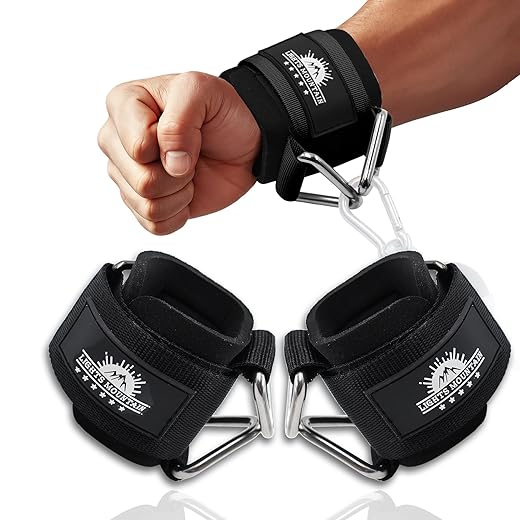 Wrist Cuffs for Cable Machines – Padded & Adjustable Straps for Lateral Raises, Tricep Pushdowns & Strength Training