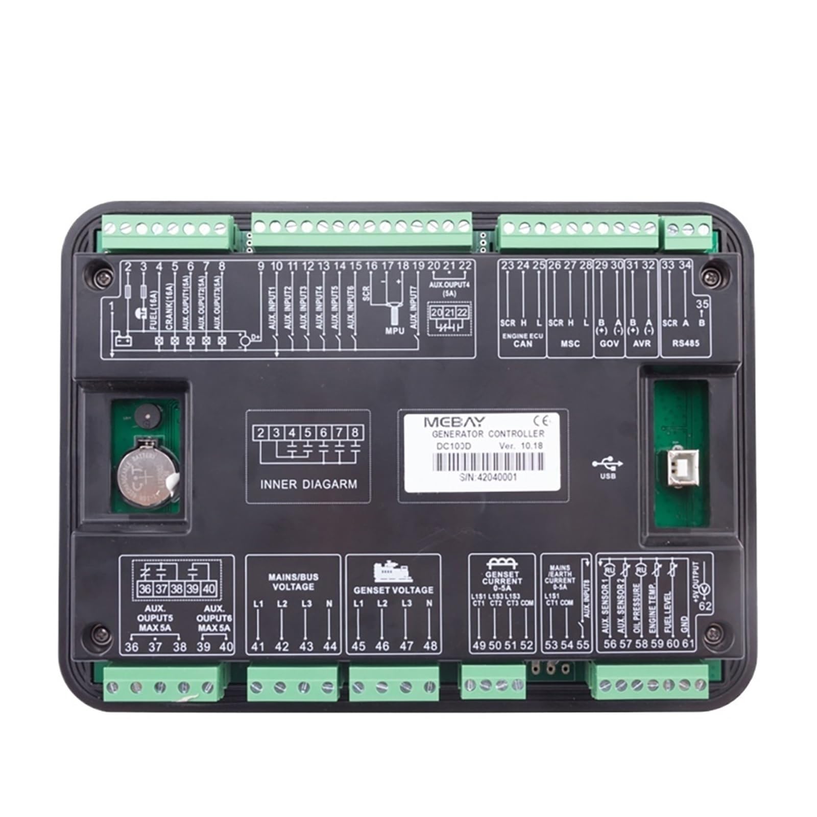 DWFSKZKV DC100D Genset Parallel Controller Diesel Generator Engine LCD Control Module CAN Communication Interface Generador Parts