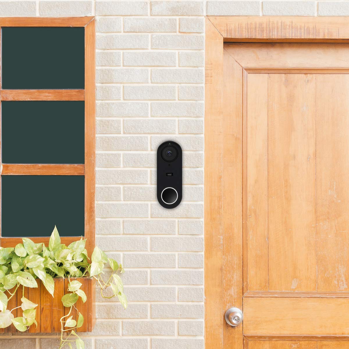 kwmobile Case Compatible with Nest Hello Video Doorbell - Protective Silicone Cover Black