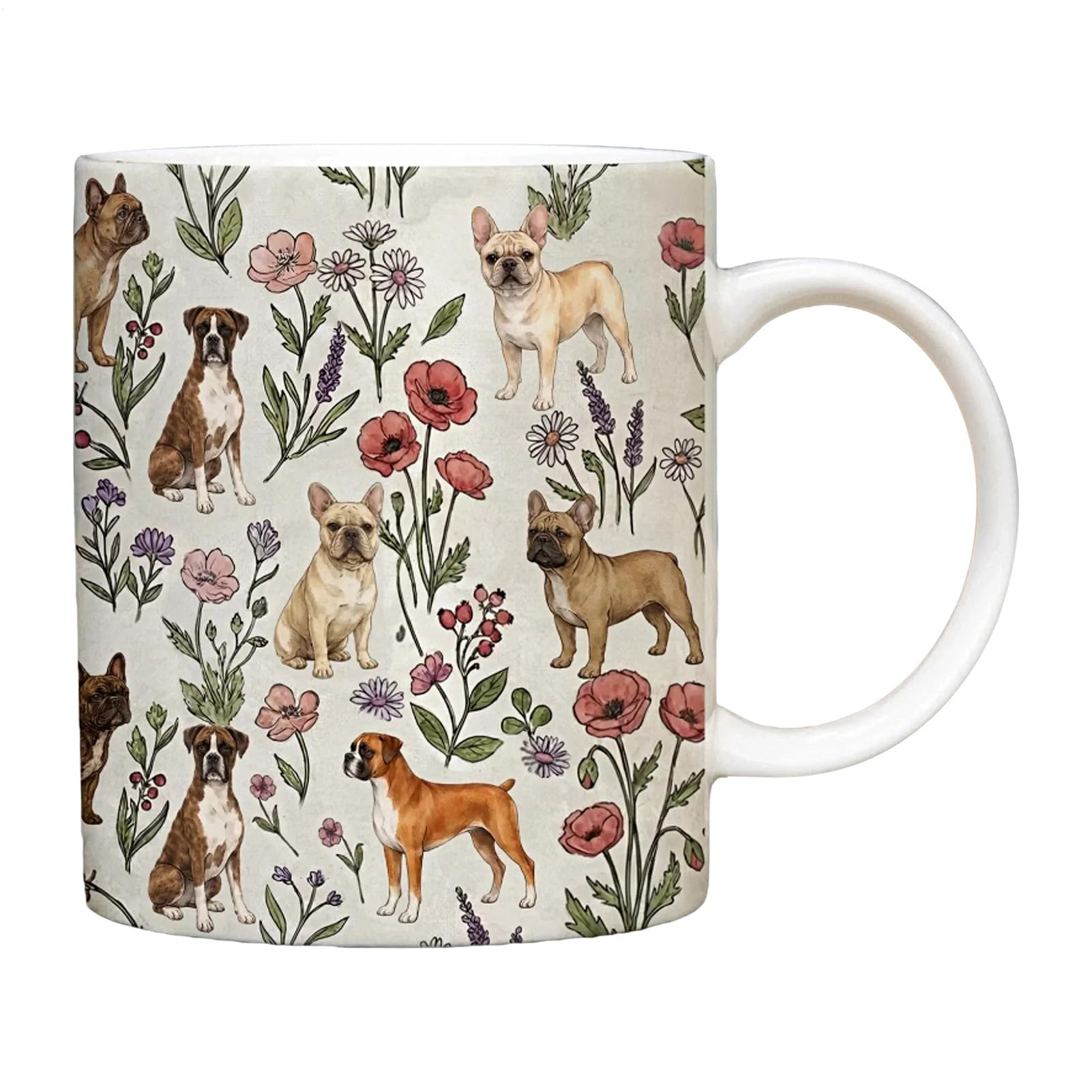 Taza de viaje de cerámica antiquemaduras con diseño de Bulldog Francés