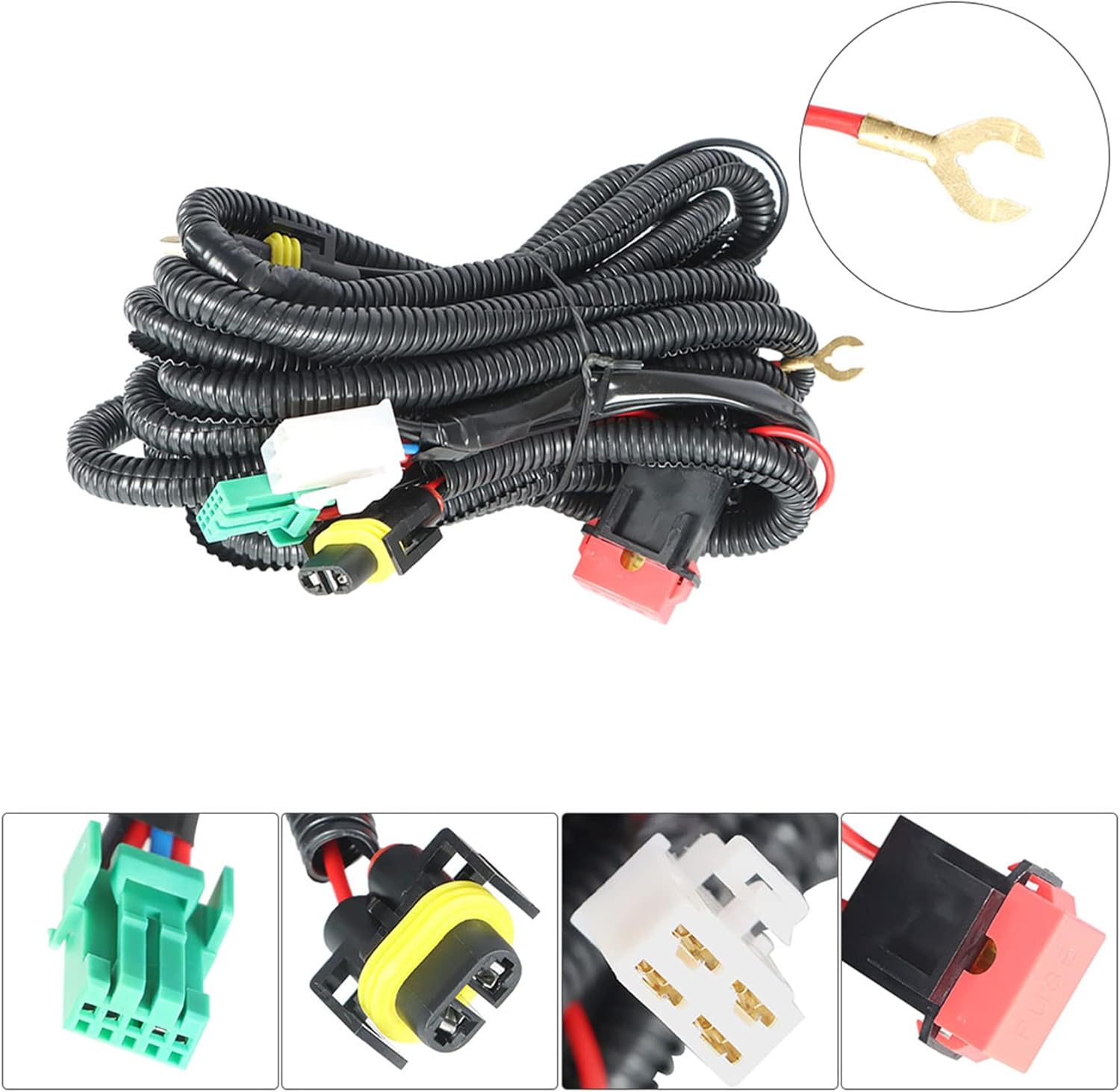 2Pcs Driving Fog Lights Assembly with Bulb Switch Wiring Kit Replacement for Ta-coma 2012-2015 Pickup Truck