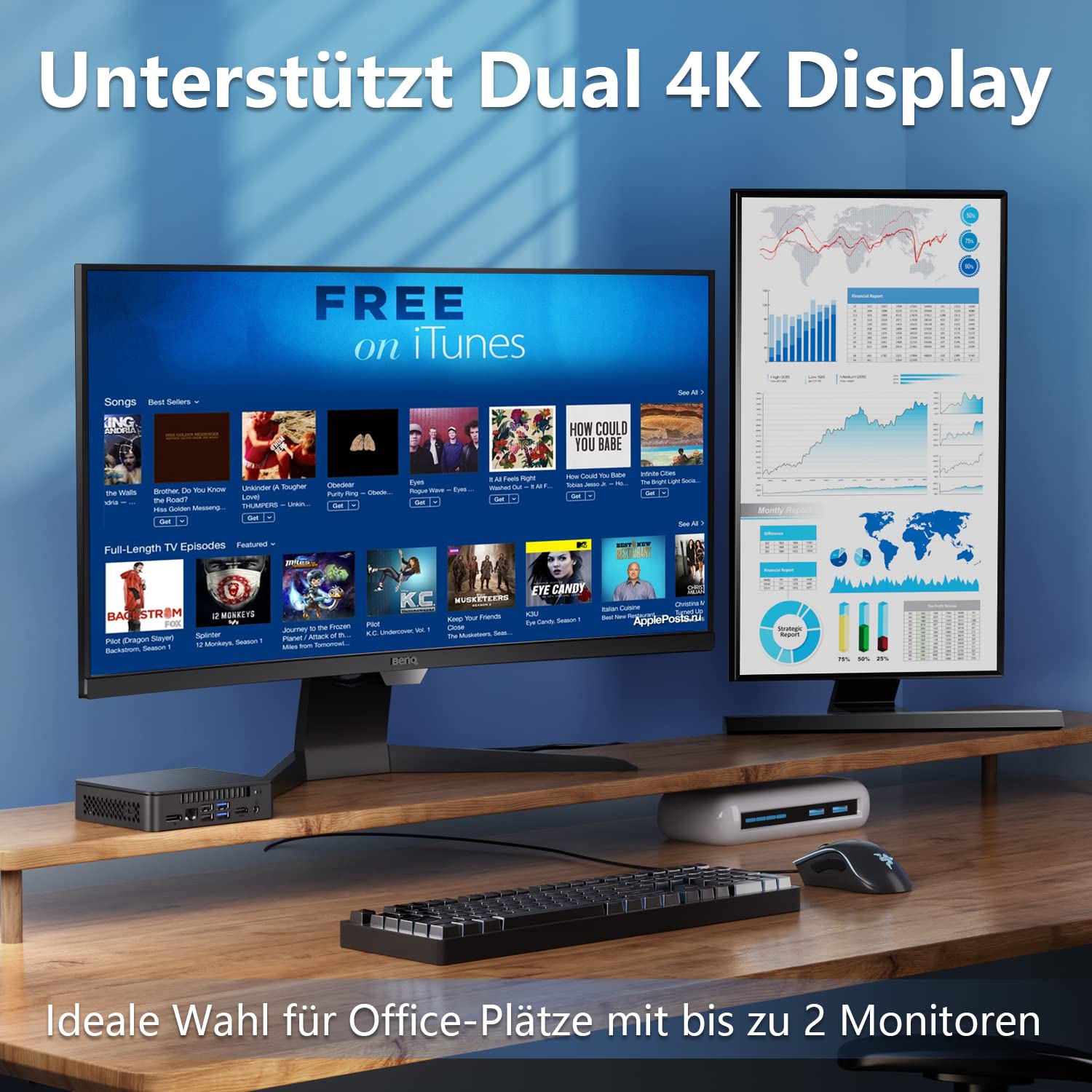 Intel/Asus Mini PC NUC 11 Essentiall mit 11th Gen N5105 bis zu 2,9 GHz, Mini Desktop Computer 8GB RAM, 256GB SSD, Windows 11 Pro Desktop Computer Dual 4K UHD HDMI WiFi Bluetooth v5.1