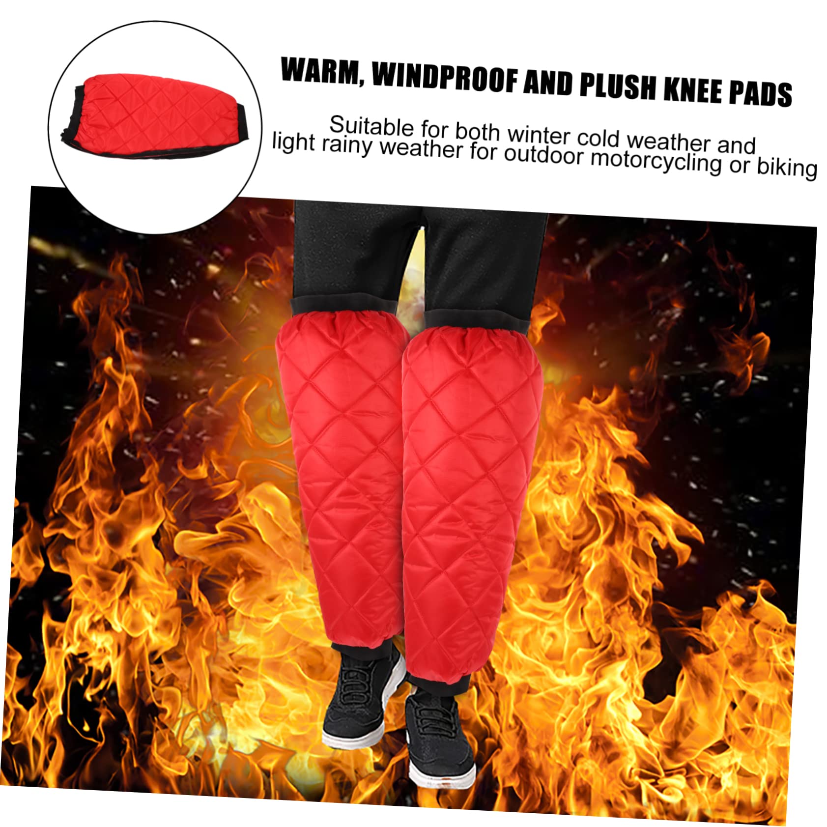 NULYLU 1pair Electric Motorcycle Knee Pads Zipper Windproof Warm-keeping Kneecaps for Cycling Outdoor Sports Unisex Design for Men Women Fleece Lined