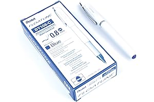 Pentel Floatune Rollerball Pens, Blue Ink, Medium Point, 0.8mm, 12 Count