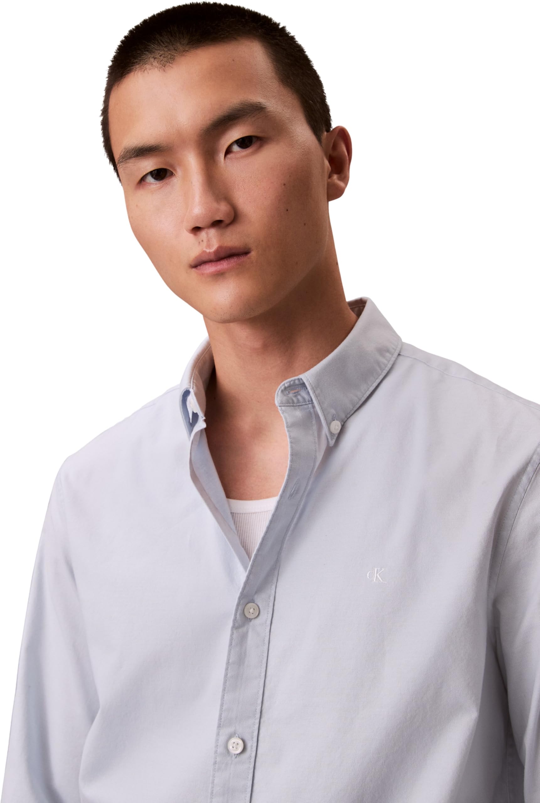 Calvin Klein Camisa Hombre Solid Oxford Classich Shirt Camisa Informal