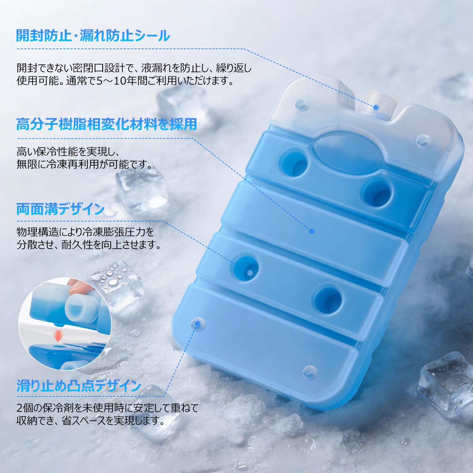 Amazon | Zyvrex 保冷剤 長時間 強力 急速凍結 専用の保冷カバー付き