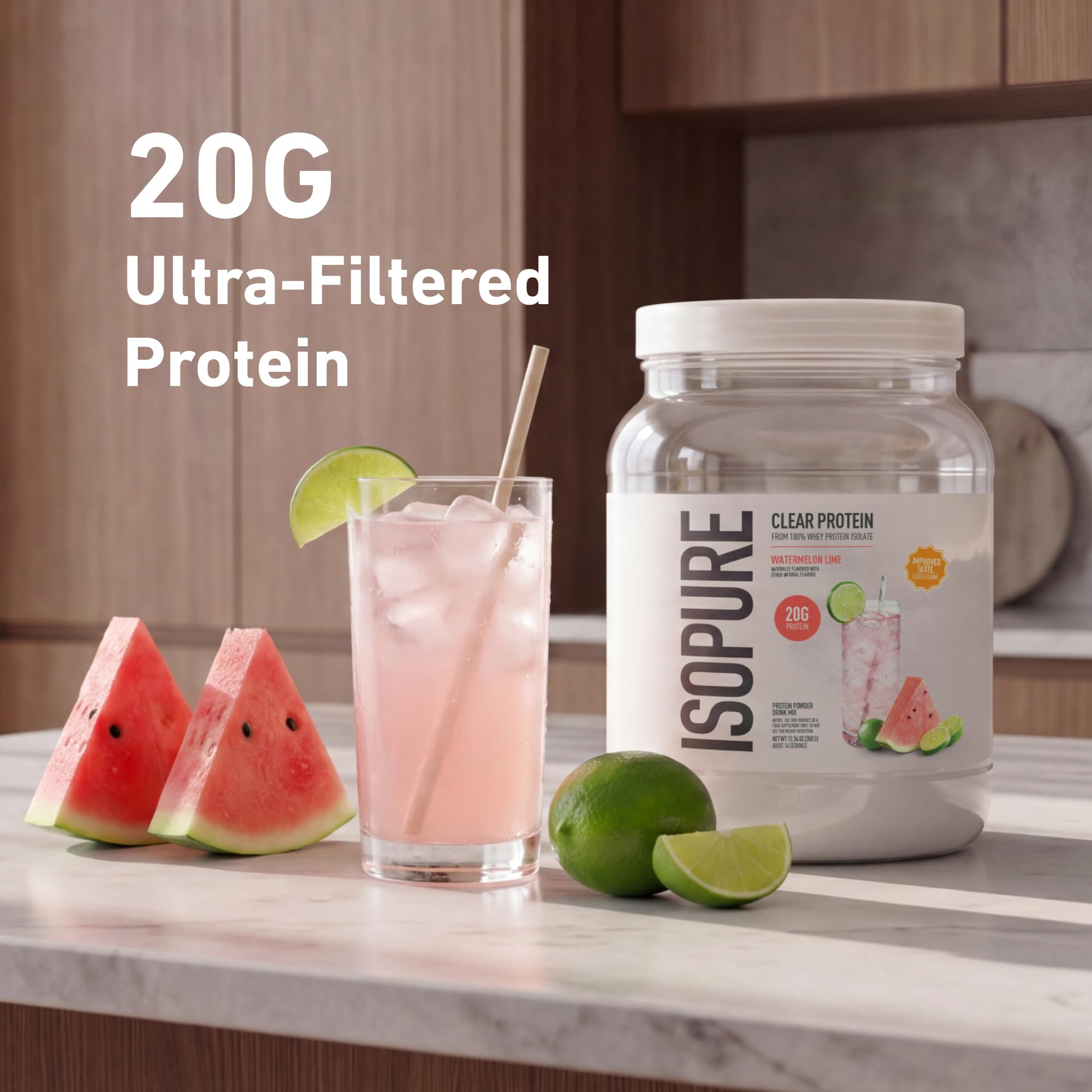 Isopure Clear Whey Isolate Protein Powder, Watermelon Lime, 14 Serving — Amazon image 5