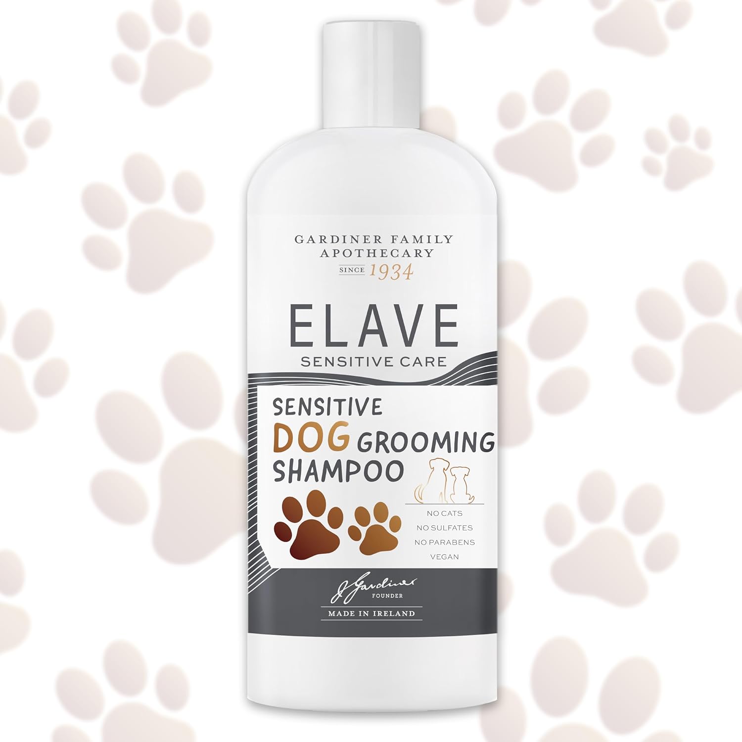Elave Sensitive Dog Grooming Shampoo 500ml | With Natural Botanicals & Plant Derived Glycerin to Calm and Hydrate Sensitive Dog Skin