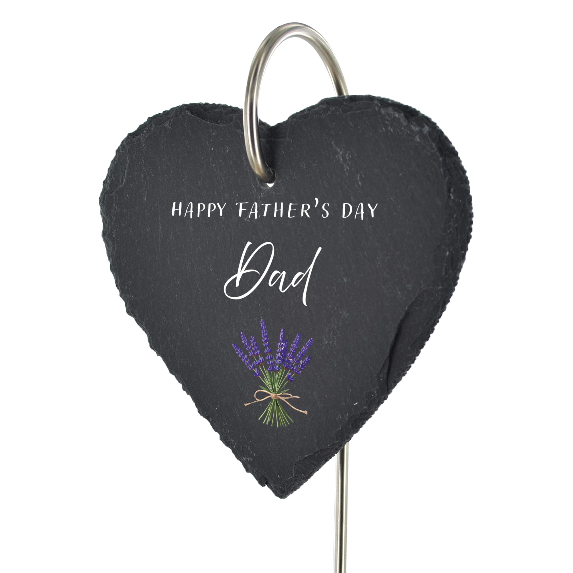 For Heaven Slates Grey Dad — Lavender Floral Memorial Grave Marker — Happy Father’s Day — Outdoor Plaque — Slate Heart — Father’s Day Loss Of Dad