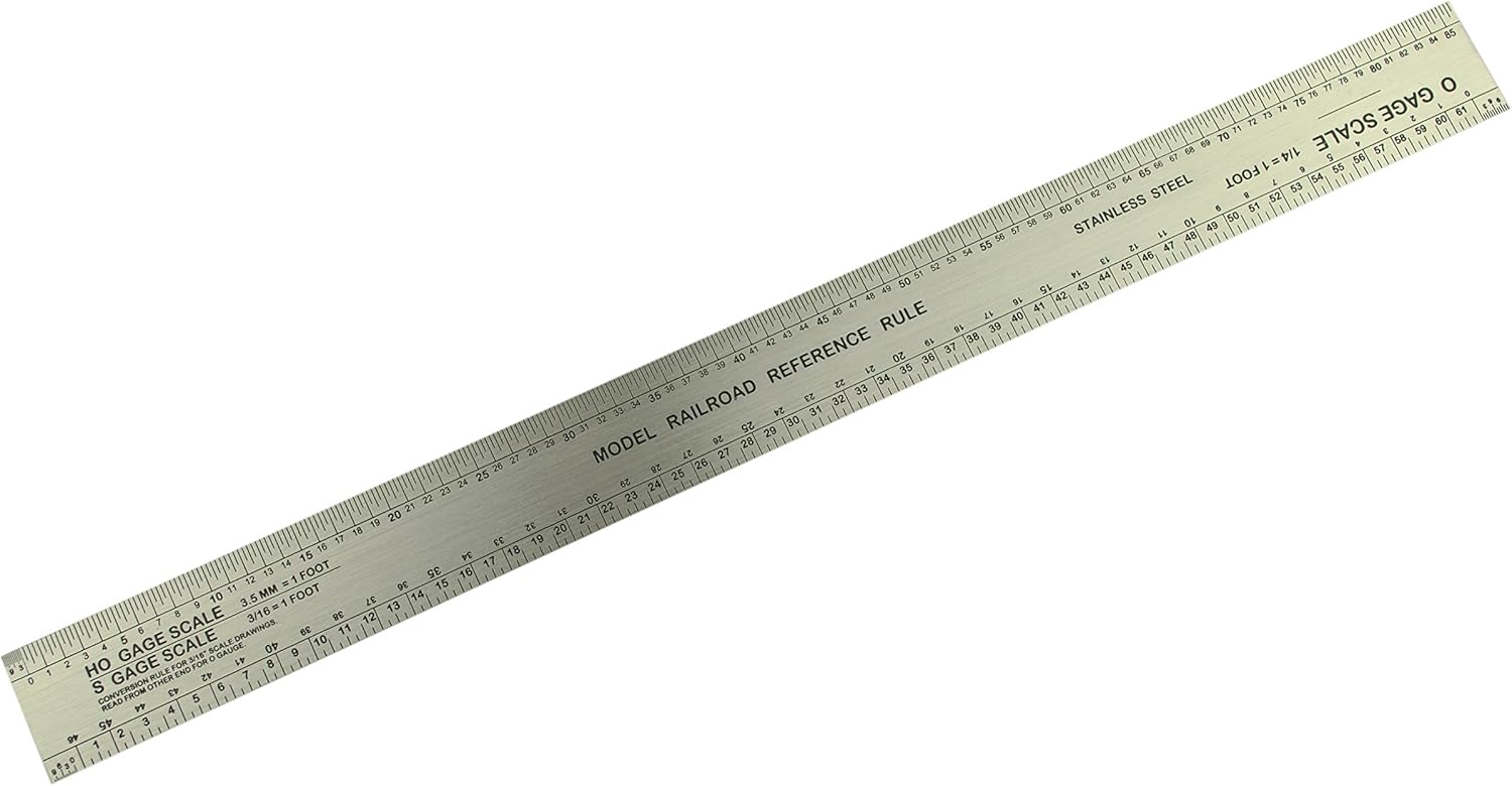 HO O S N Scale Rule, Model Railway, Model Railroad Ruler. (X1061) Free
