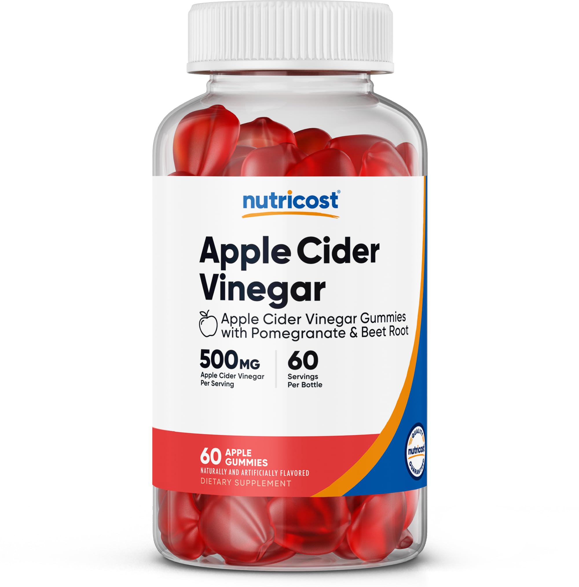 Nutricost Apple Cider Vinegar 500mg, 60 Gummies, Apple Flavored - Gluten Free, Non-GMO, No Corn Syrup