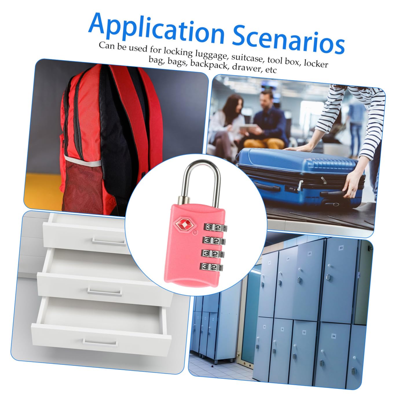 Uonlytech Lucchetto Con Password Per Bagagli 3 Pezzi Facile Da Usare Con 4 Combinazioni Di Sicurezza Per I Viaggi