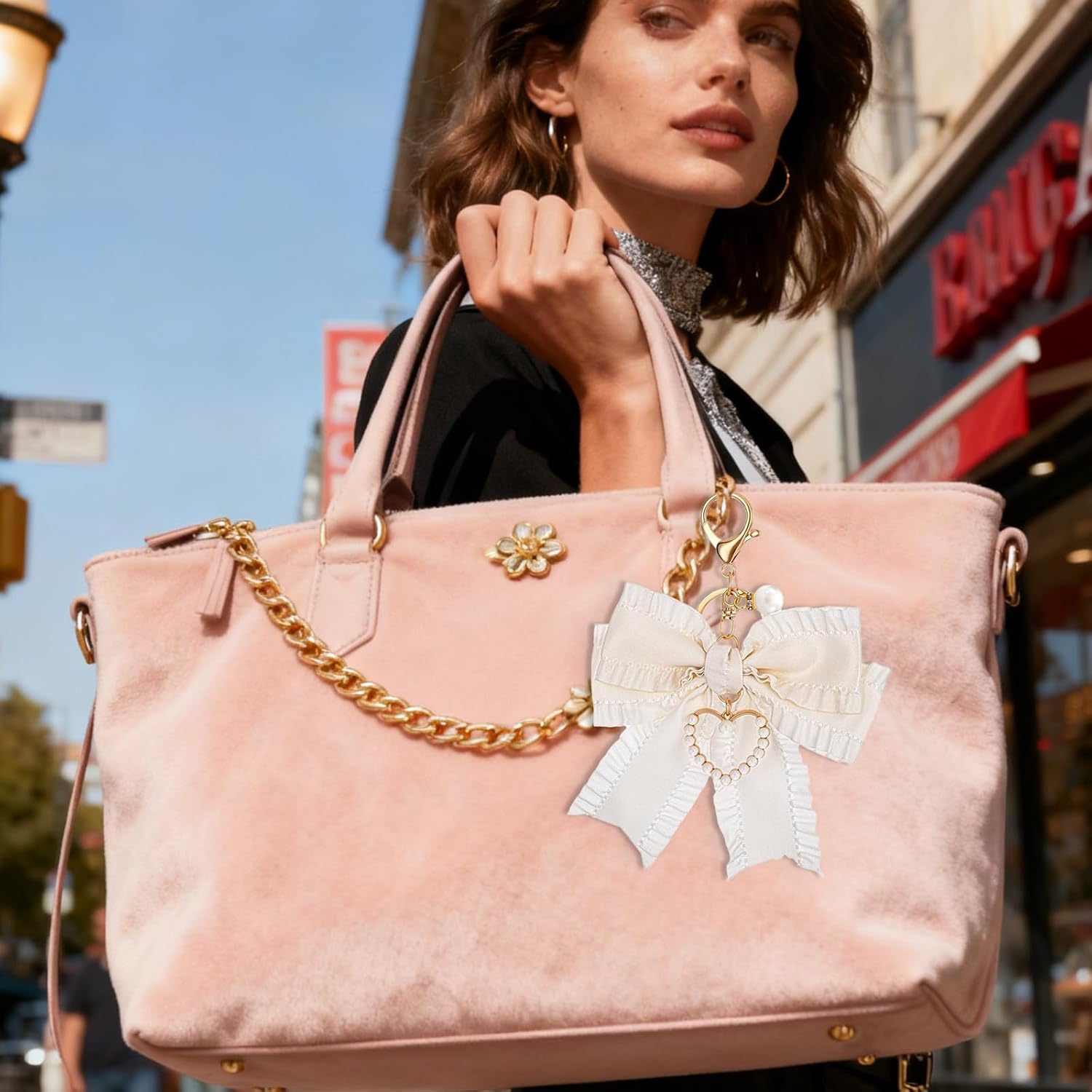 2Pcs Bow Keychain Charm for Women, Purse Bow Charm Backpack Charms Purses Keychain Purse Accessories Charms Bowknot Cute Bows Keychains for Car Handbag Decoration Accessories - Image 7