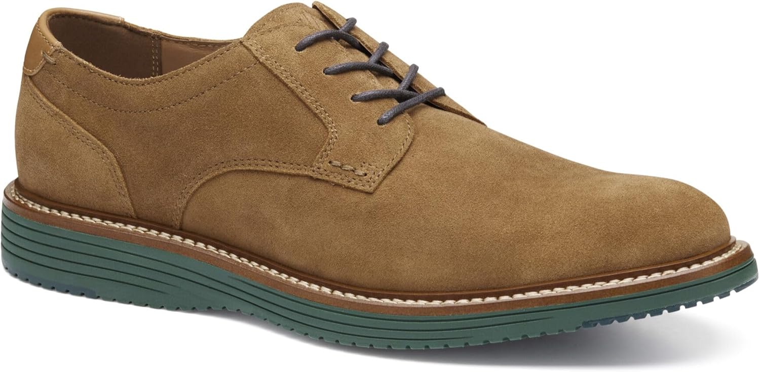 Johnston & Murphy Men's Hodges Plain Toe Lace-up Shoe, Snuff Suede, 10 M
