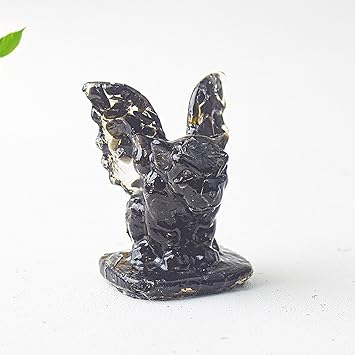 Crystal Resin Monster Figurine,Cute Gothic Statue with Natural Crystal Decor,Small Handmade Desk Ornament for Office Tabletop,Aesthetic Kawaii Home Decor,Unique Cute Decor Gift