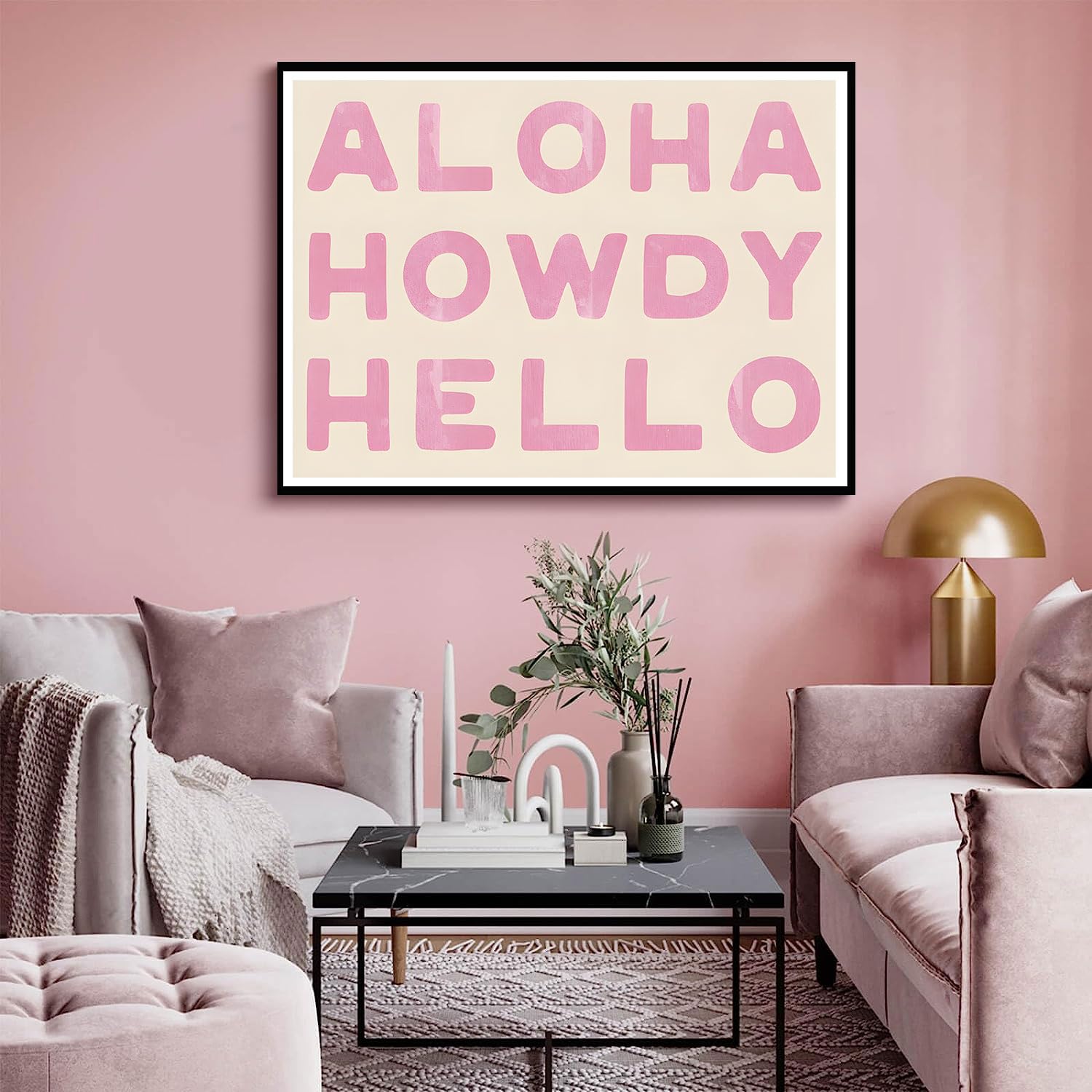 Kissenbezug „Aloha Howdy“ – 45x45 Cm, Aus Flanell, Western-Küsten-Design, Mit Reißverschluss