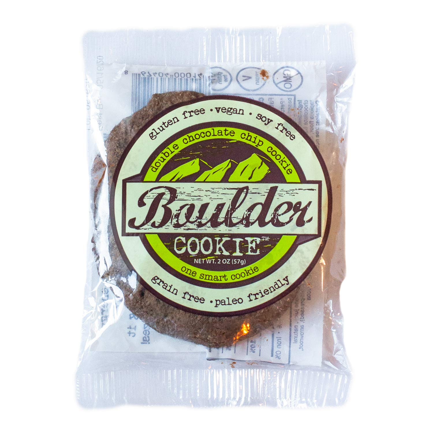 Boulder Bake Double Chocolate Chip Cookie - Grain and Gluten Free, Vegan, Non GMO, Low Carb, High Protein (6 pack)