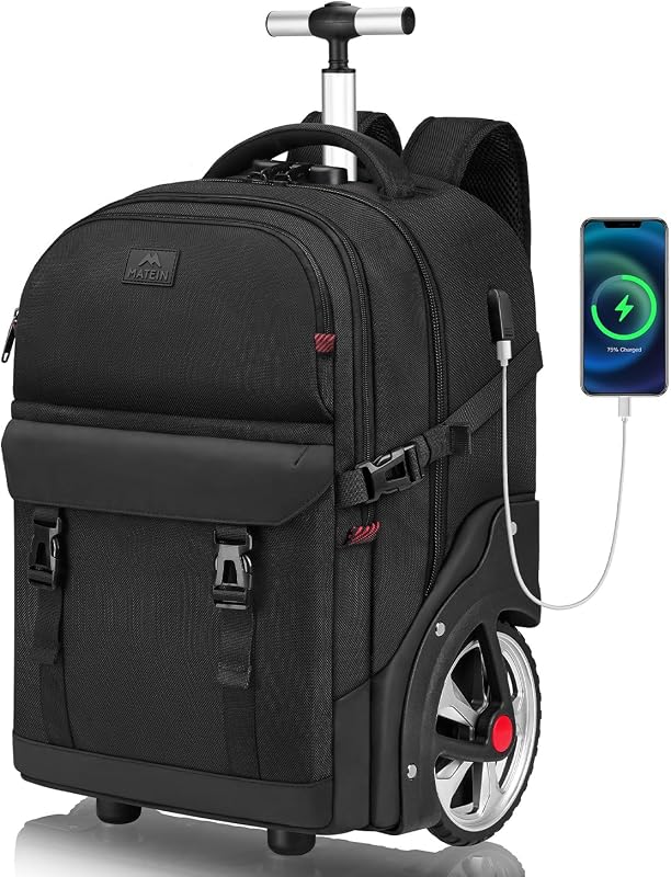 MATEIN 17.3" gurulós hátizsák 50L USB töltővel vízálló utazási táska