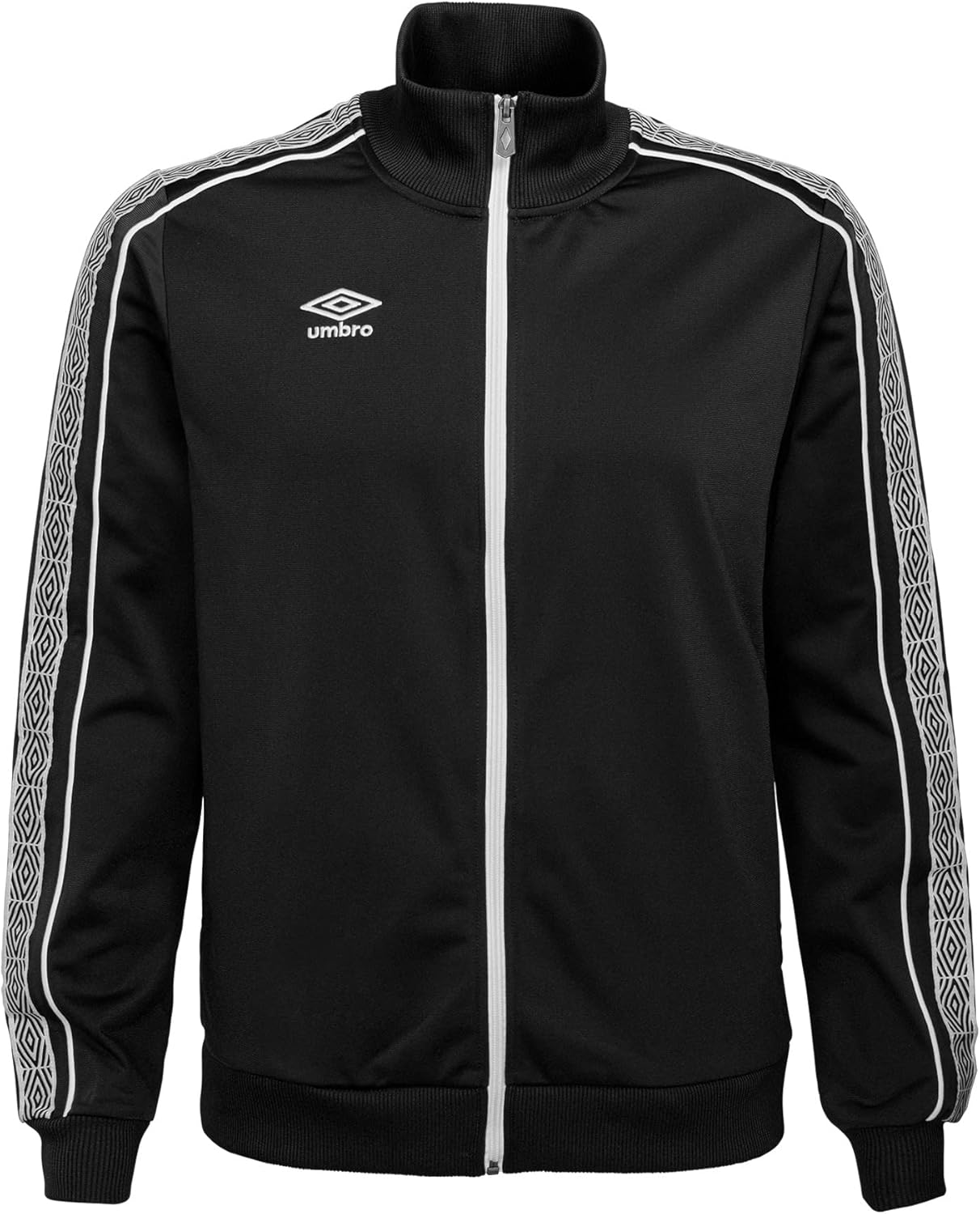 Umbro Boy's Youth Diamond Full Zip Jacket, Black Beauty/White