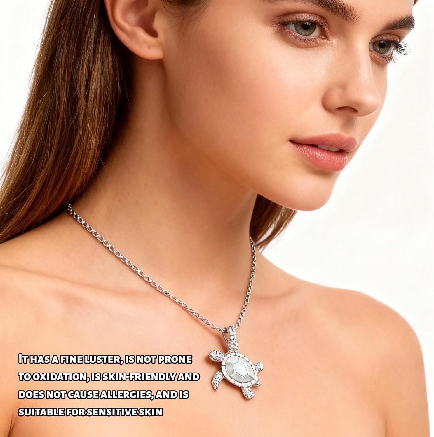 Sea Turtle Pendant Necklace, Cute, Lovely, Adjustable, Silver Plated Link Chain Animal Jewelry for Women Men - Image 6