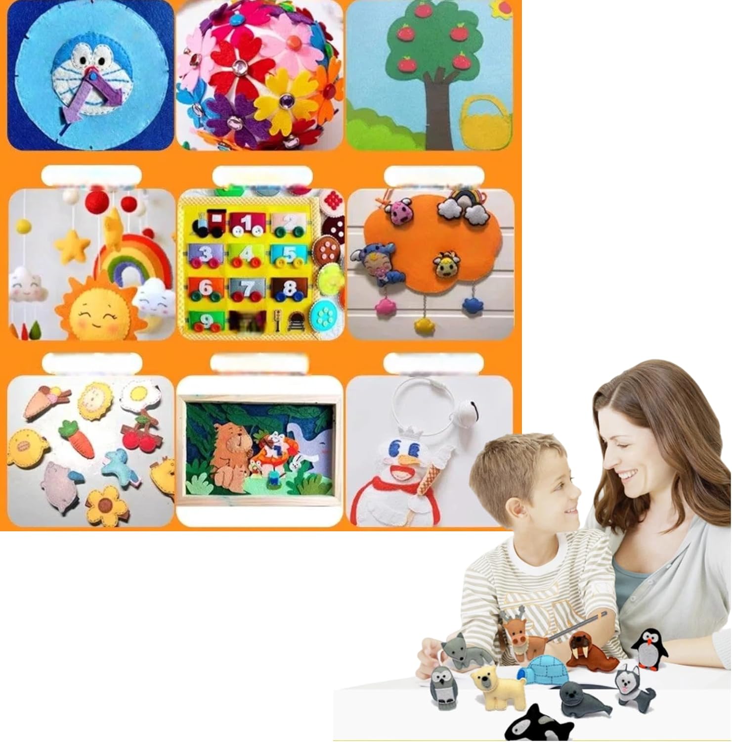 GUTAR 2MM Thick Felt Sheets - 3 Sizes, 40 Colors | Wool Blend DIY Craft Material Kit 15 * 15CM(40pcs,40color) Incl. Mat. Pkg.
