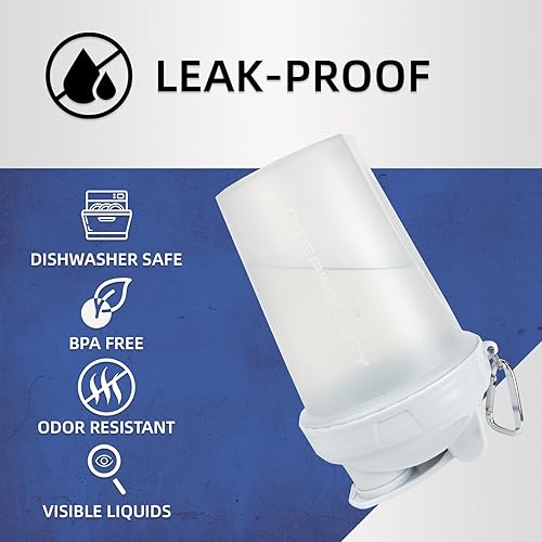 Miniatura 4 de Paquete de 2 botellas agitadoras para mezclas de proteínas, botella pequeña de 17 onzas con asa, tazas agitadoras de gimnasio con bola mezcladora