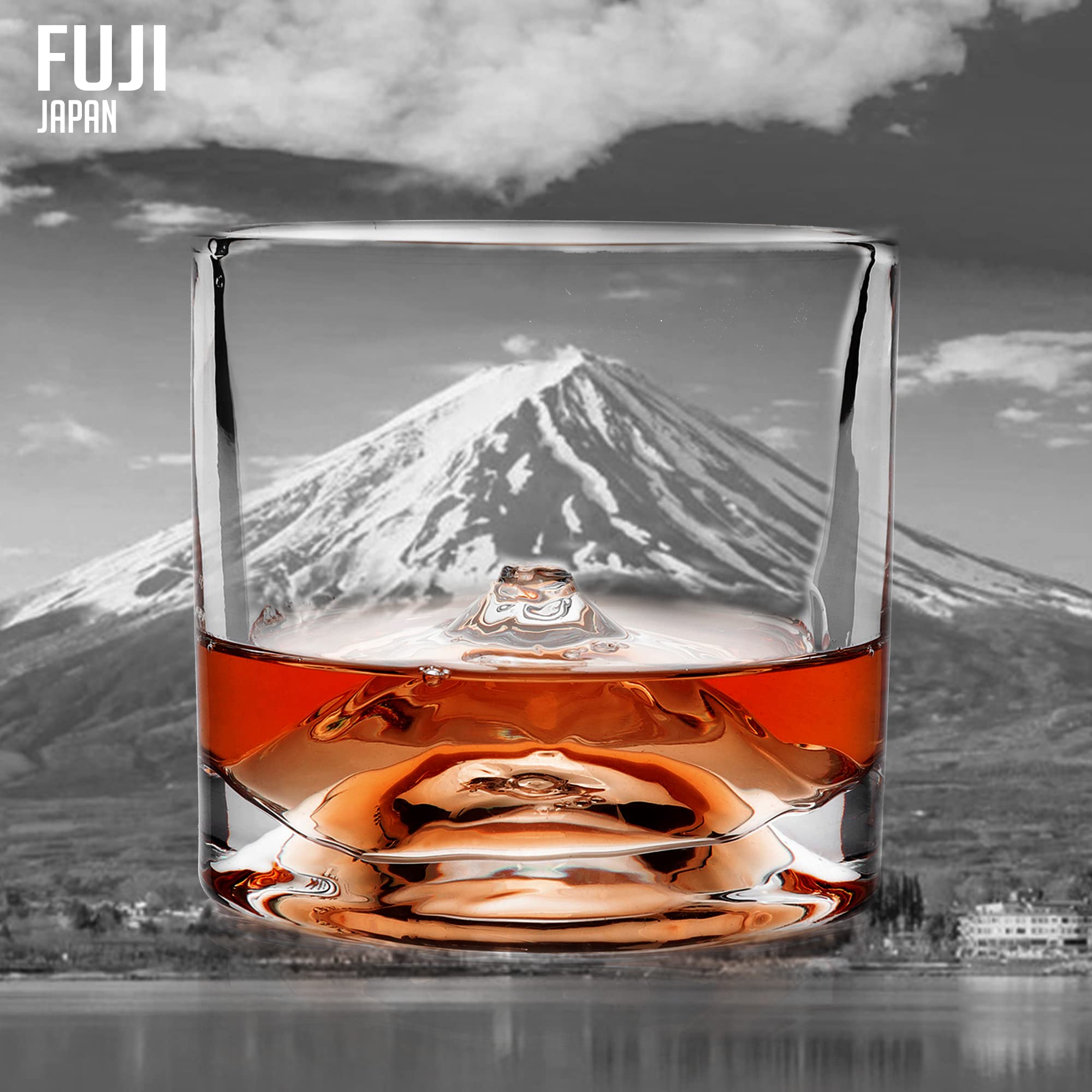 LIITON Fuji Vasos de Whiskey Set de 2, 280ml Clear