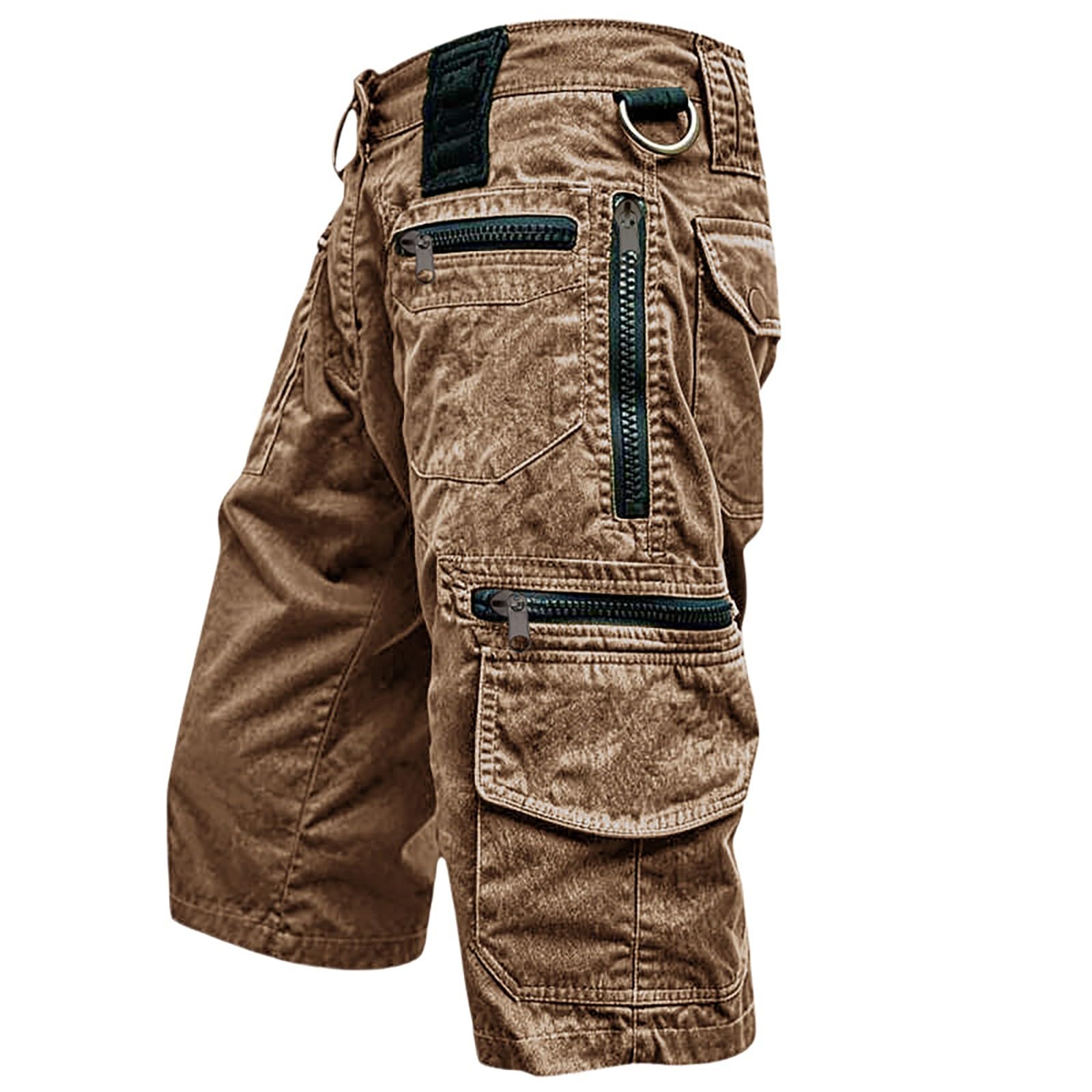 Cargo Shorts Herren Mit Stretch Wandershorts Mit Vielen Zipper Taschen | Outdoorshorts Straight,Arbeitsshorts Knielang,Bermuda Shorts Washed Baumwolle,Sommer Shorts Langlebig Kurze Hosen Für Outdoor