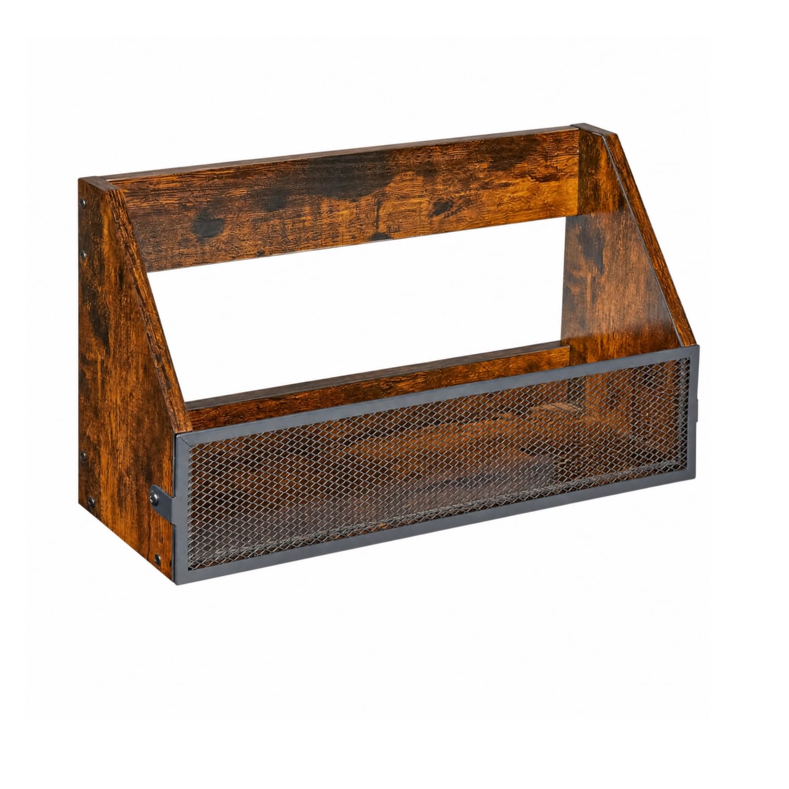 rockible Rack un Solo con Panel Malla Metálica Compacto Organizador Madera con Accesorios Metálicos Estable Exhibición Álbumes