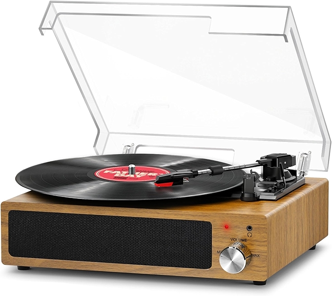 FYDEE 木纹蓝牙留声机，内置扬声器