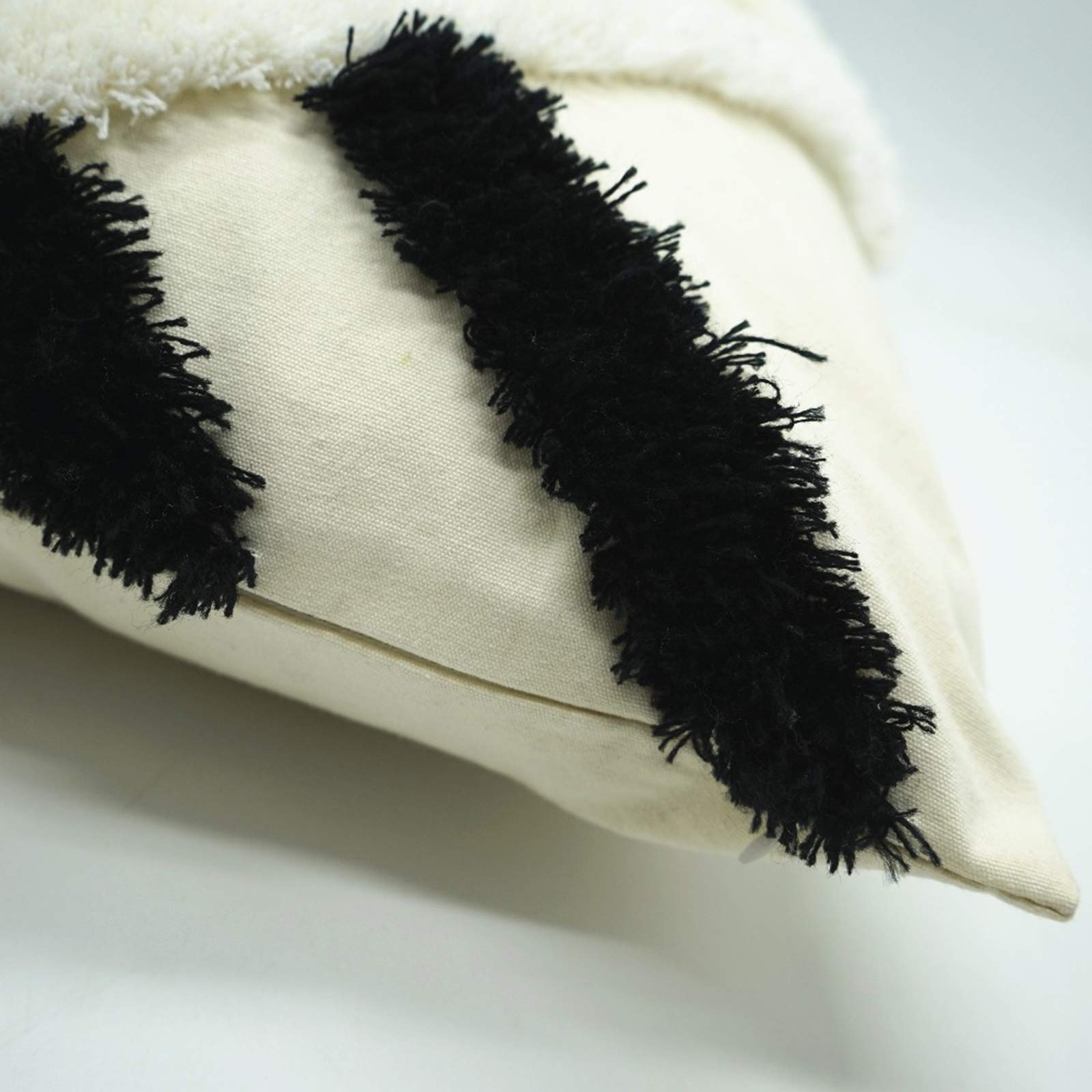 Paquete De 4 Throw Pillow Case, Funda De Cojín Decorativa Tejida De Algodón con Mechones Bohemios, Funda De Cojín De Diseño Simple para Sofá, Dormitorio, Silla De 18 X 18 Pulgadas
