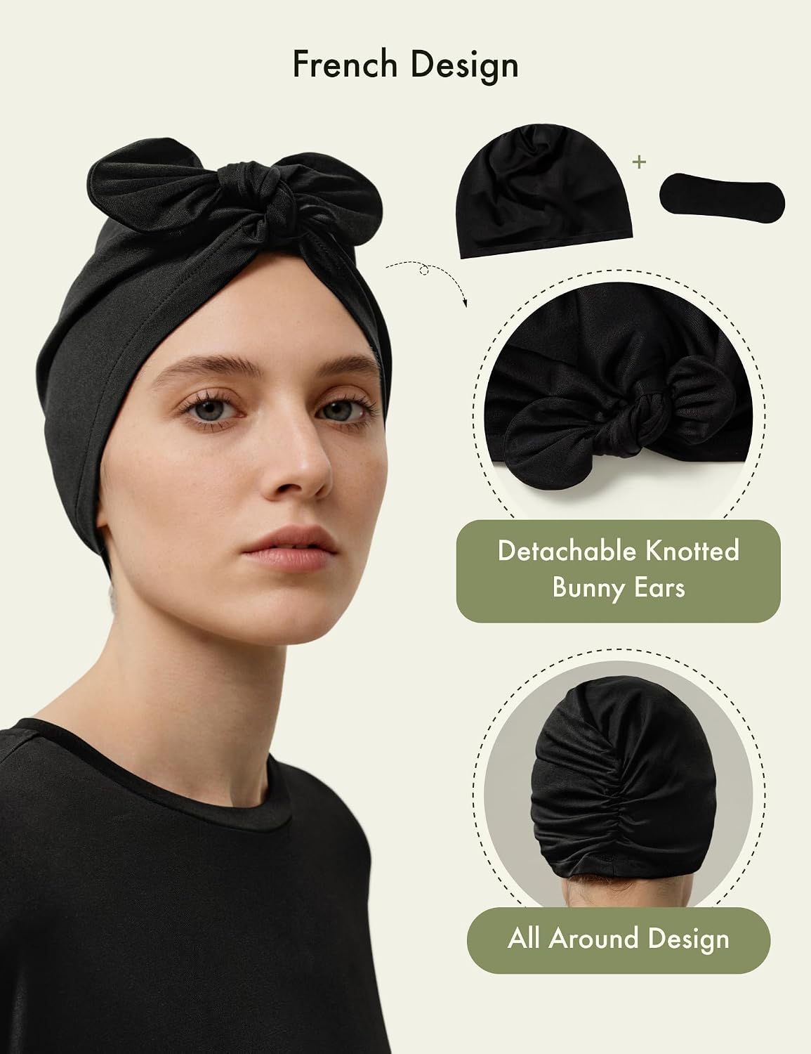 LilySilk Women Pure Silk Bonnet for Sleeping Ladies Double Layered Silk Sleep Cap Bow Knot Hair Care
