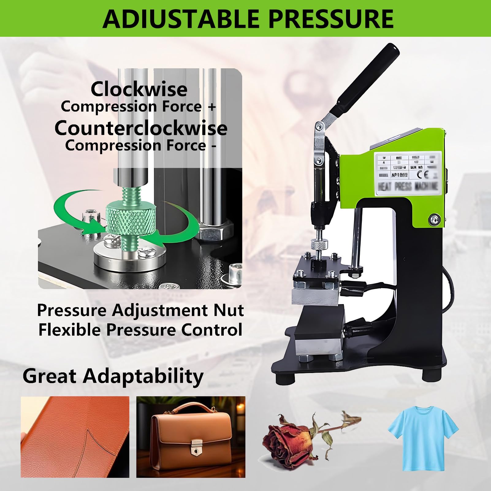 Prensa de Calor para Sublimación Máquina de Extracción de Rosin 600W 1 Ton de Presión Placas Duales LCD para Control Preciso para Pegar Camisetas Secar Flores Plantas