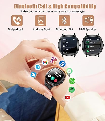 Miniatura 2 de Relojes inteligentes para mujer, reloj inteligente de 1.72 pulgadas para teléfonos Android con monitor de frecuencia cardíaca, sueñooxígeno en