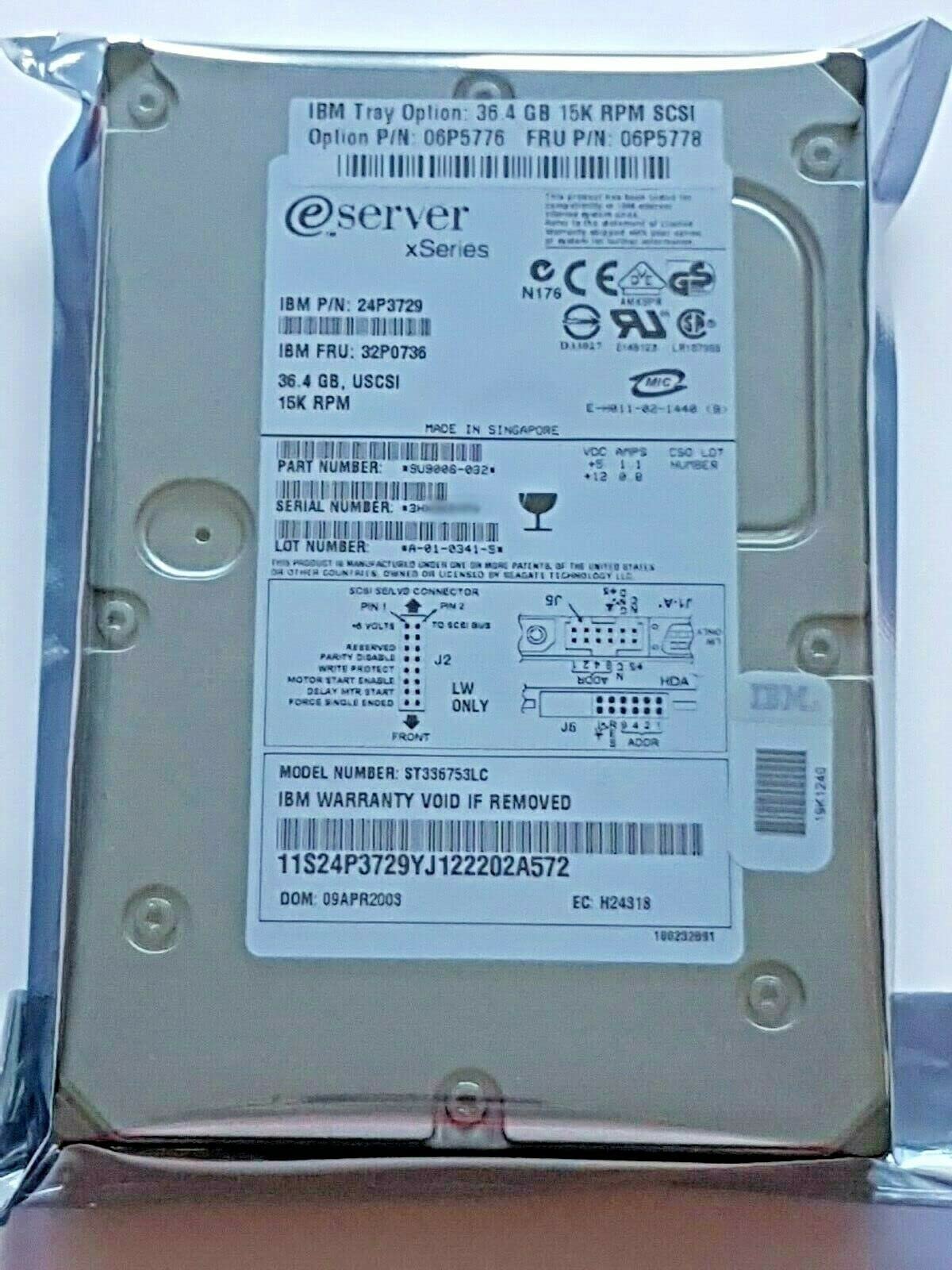 Disco duro SCSI U320 15K de 36,4 GB interno con caché de 8 MB 2