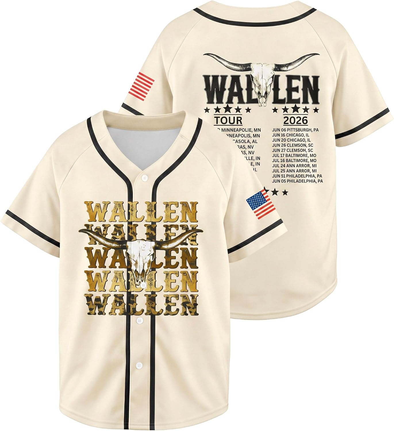 98 Baseball Shirt Women Cow Skull Graphic Tshirt Country Button Down Jersey