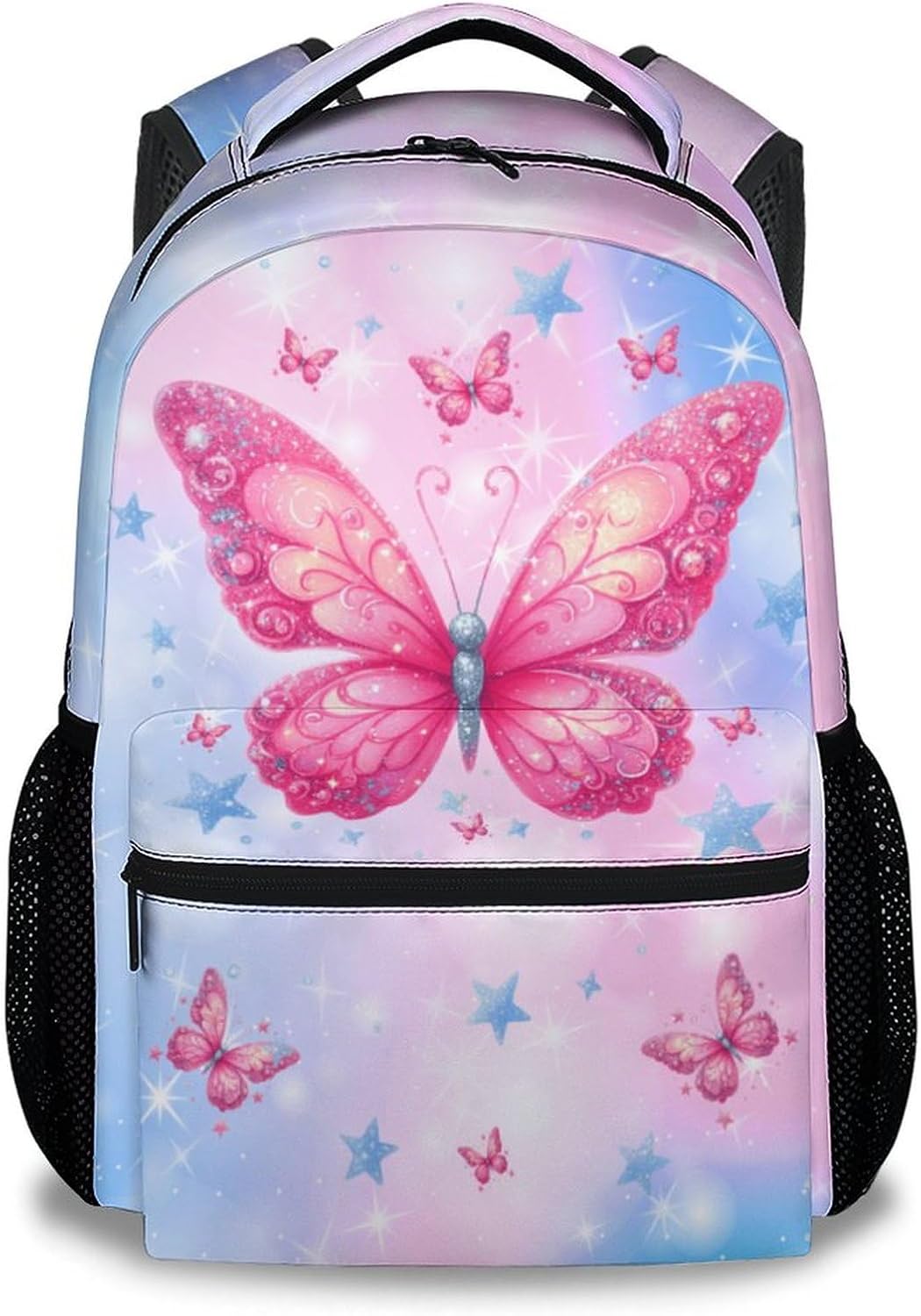 Cat Backpack for Girls, 17 Inch Cute Kids Backpacks for Elementary School, Pink Large Capacity Animals School Bag for Kindergarten