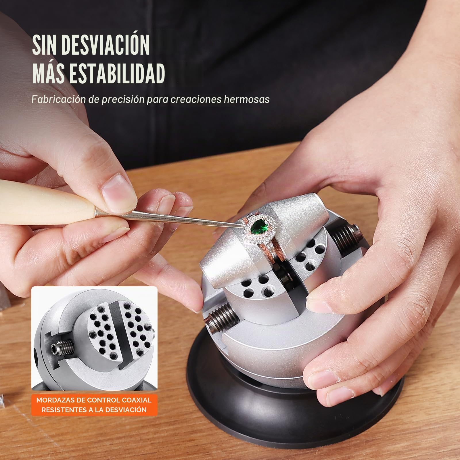 VEVOR Tornillo de Banco de Bolas para Grabador 78 mm, Base Giratoria de 360° Tornillo de Banco, Mandíbula Ajustable con 70 Accesorios, Herramienta de Ajuste de Grabado para Joyería de Precisión